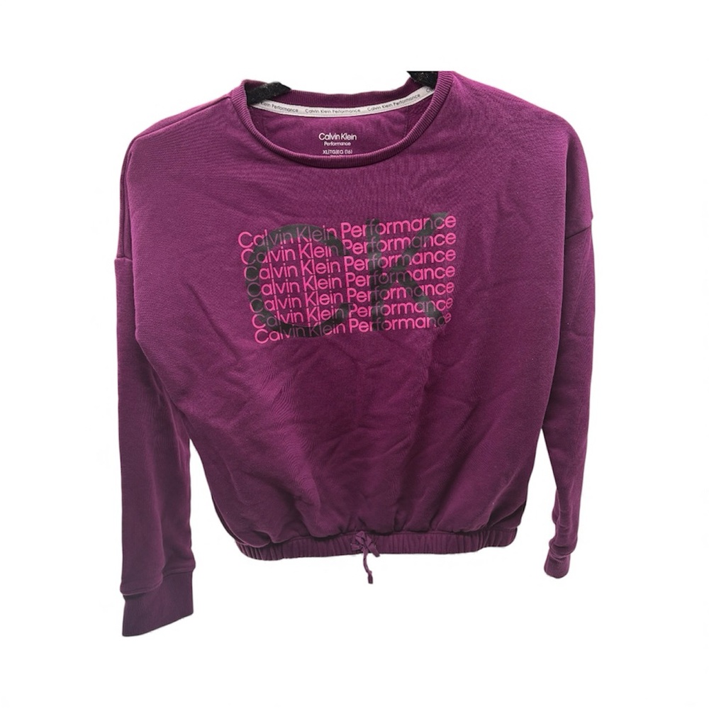 Calvin Klein Performance Burgundy Cropped Hoodie
